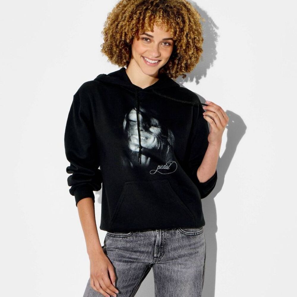 Women's Ariana Grande Graphic Hooded Pullover Sweatshirt - Black XS